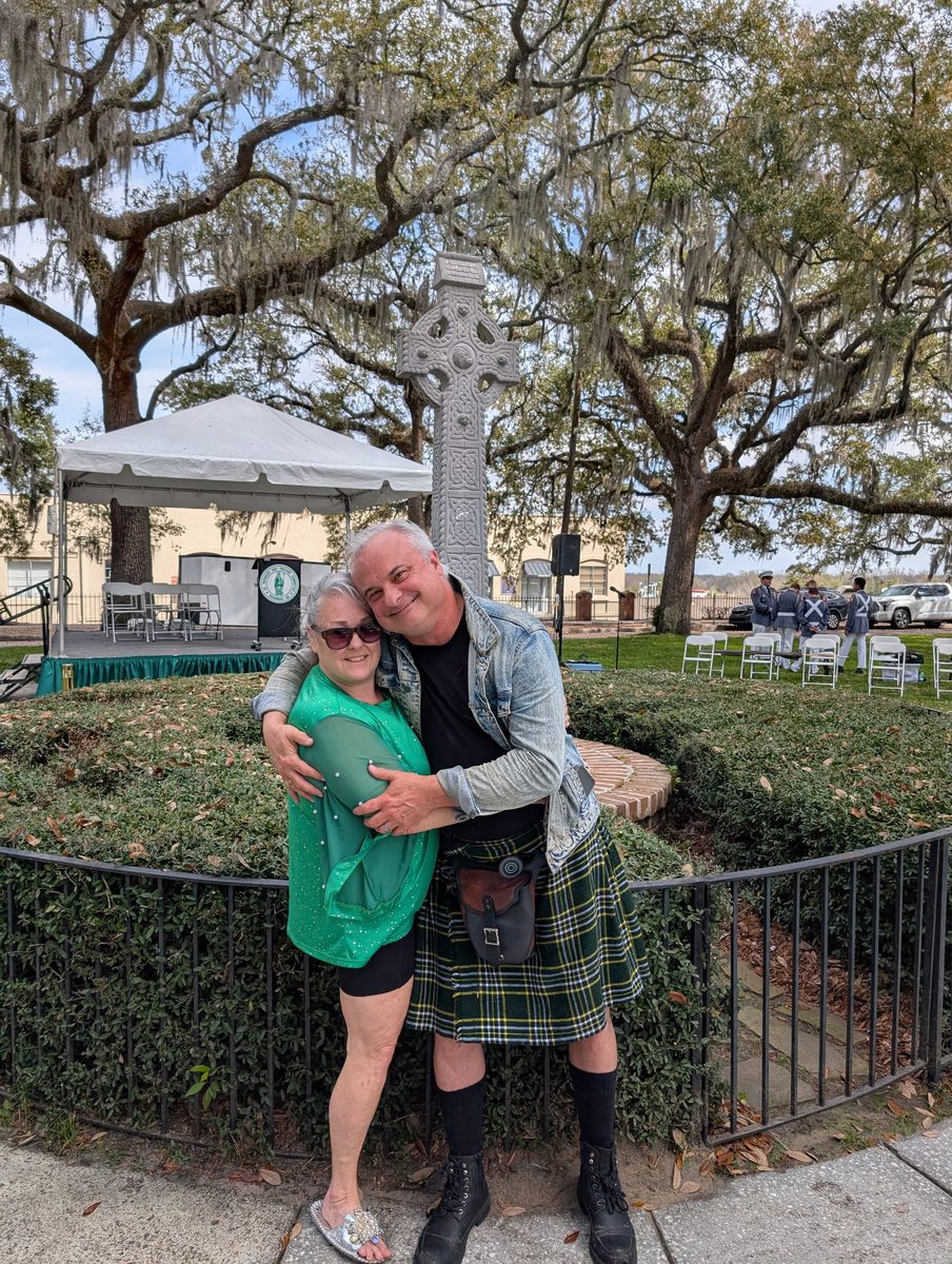 Marley and Patrick at St Patricks Day in Savannah